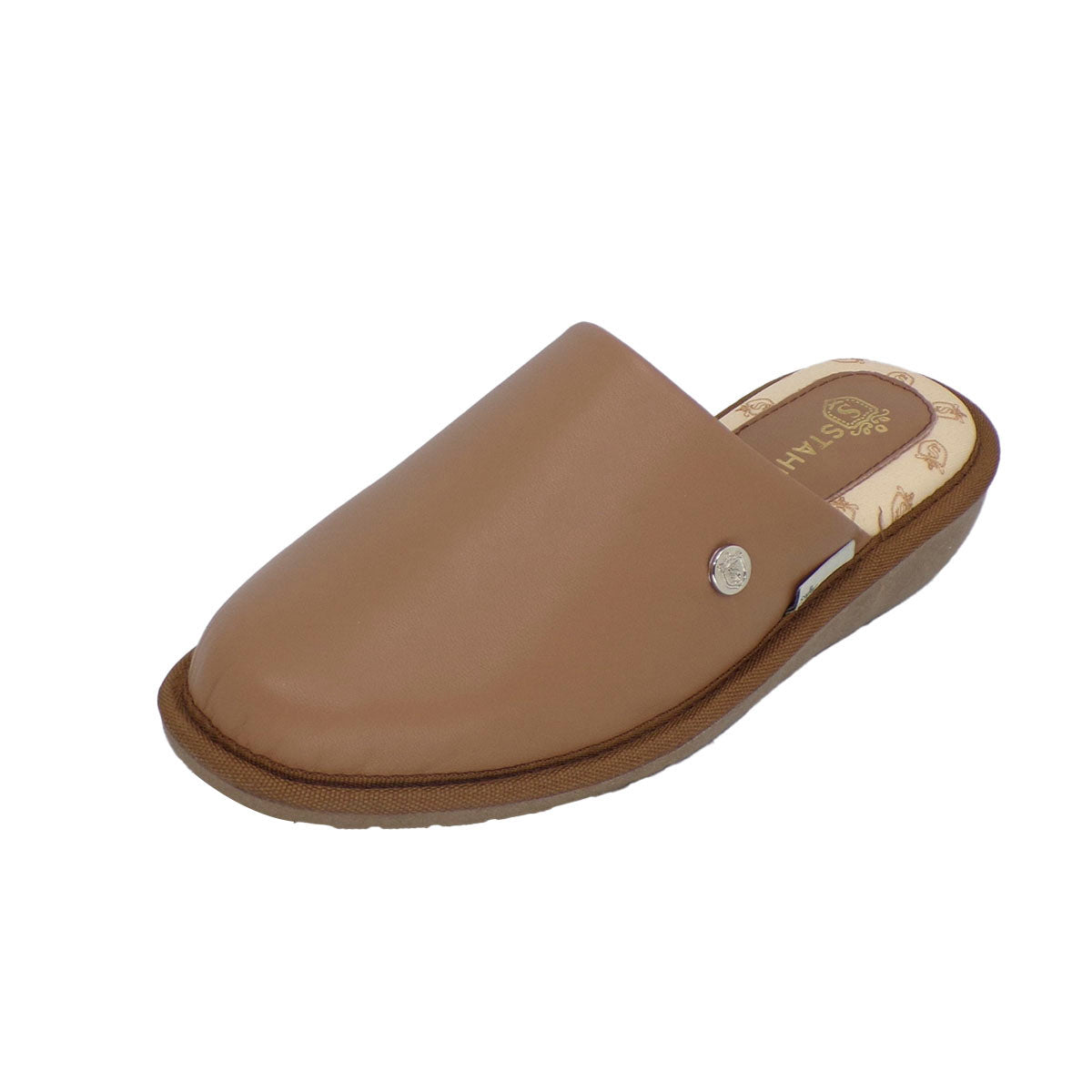 Pantuflas E-1838 de piel de borrego para mujer, vista lateral