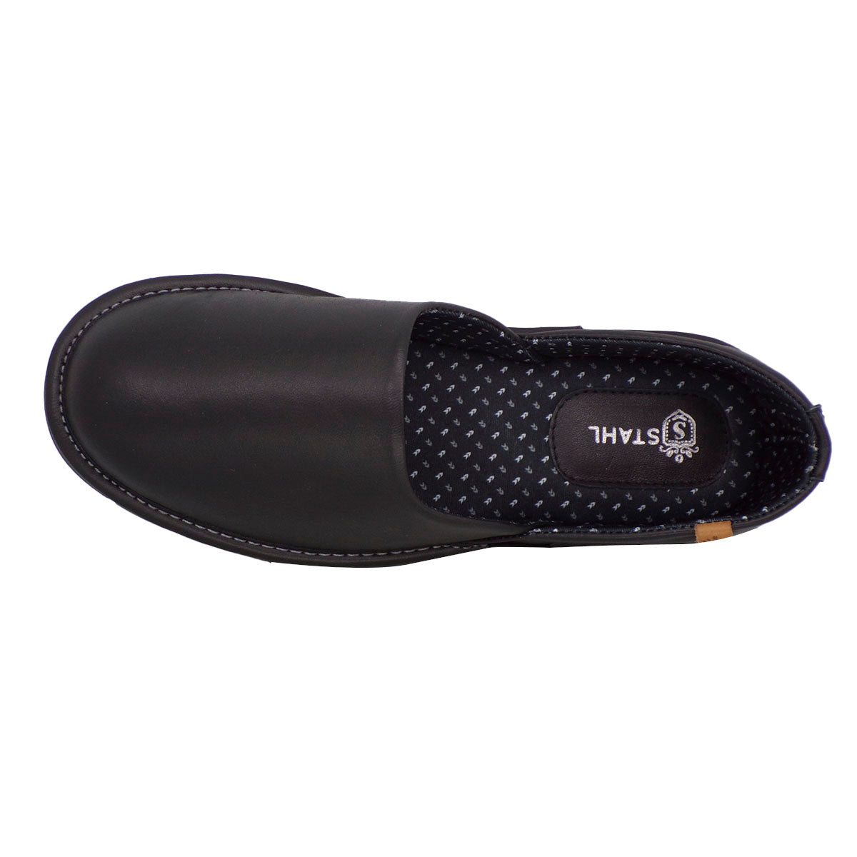Pantuflas E-9555 de piel de borrego para hombre, detalle del forro interior